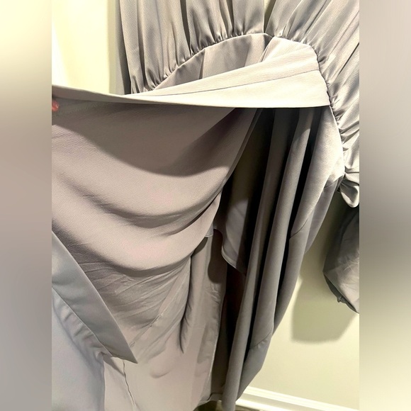 Draped Gray Dress - Picture 5 of 11